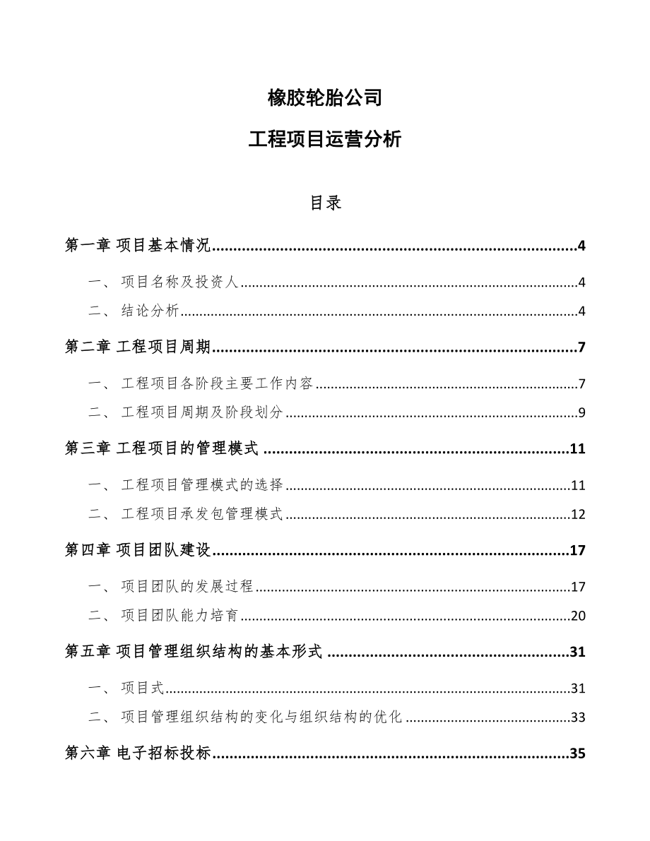 橡胶轮胎公司工程项目运营分析_第1页