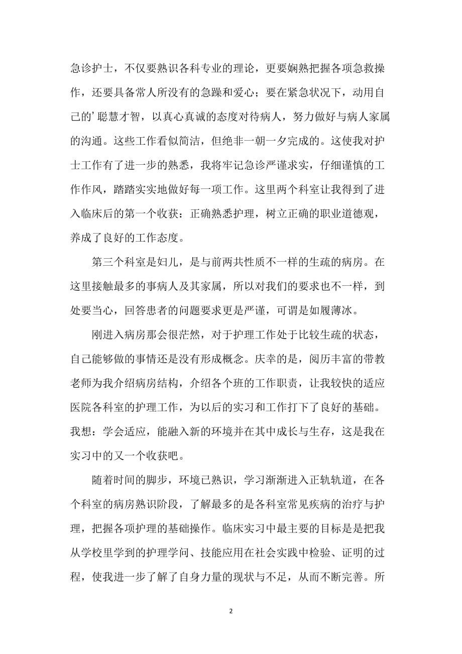 护理实习工作的总结_第2页