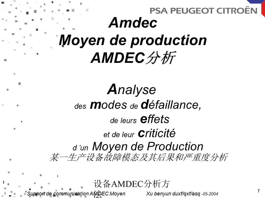 设备AMDEC分析方法(经典实用)_第1页