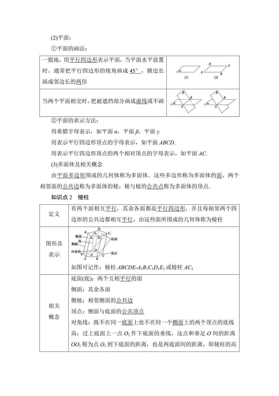 新教材北师大版数学必修第二册学案-第6章-§1-1.1-构成空间几何体的基本元素-1.2-简单多面体-棱柱、棱锥和棱台-含解析_第2页