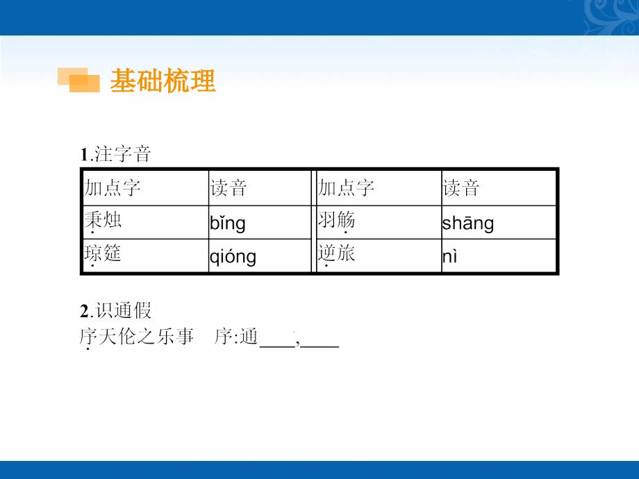 新学年高中语文人教版选修《中国古代诗歌散文欣赏》课件-第六单元-第26课-春夜宴从弟桃花园序-1_第3页