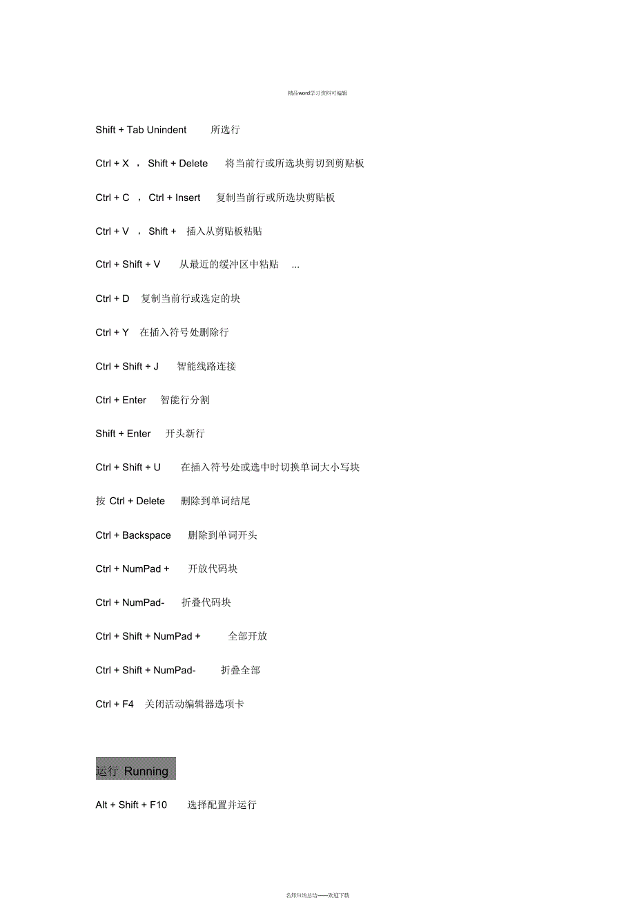 PyCharm键盘快捷键_第2页