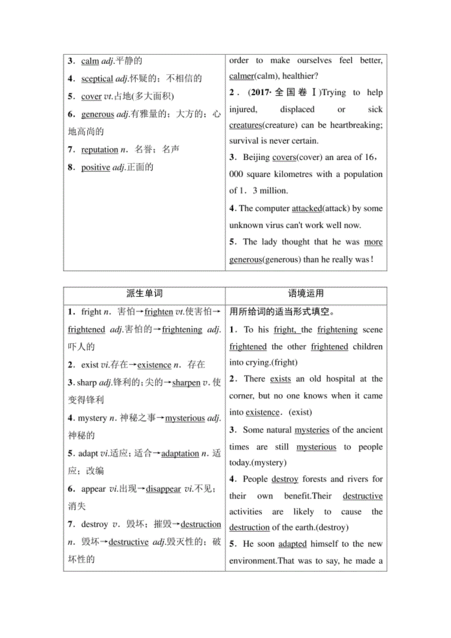 高考英语一轮复习外研版必修四 Module 6 Unex_第2页