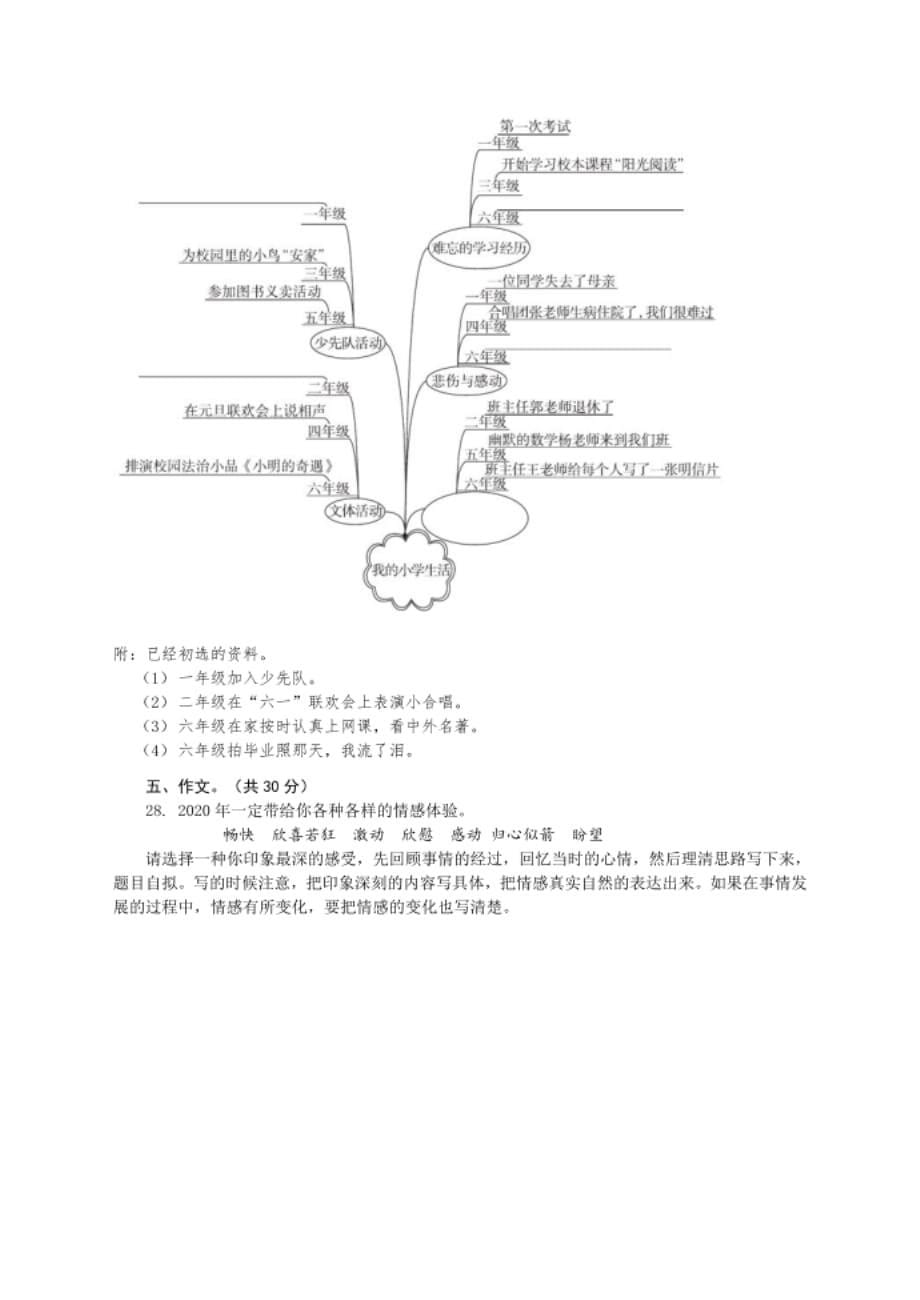 统编版六年语文下册试题 河南省开封市 下学期期末试题（附答案）_第5页