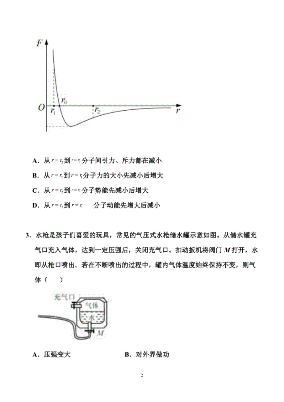 高考物理二轮备考题型专练：分子动理论、气体及热力学定律（解析版）_第2页