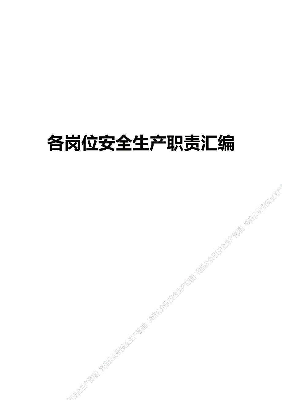 安全生产管理—各岗位安全生产职责汇编（41页）_第1页