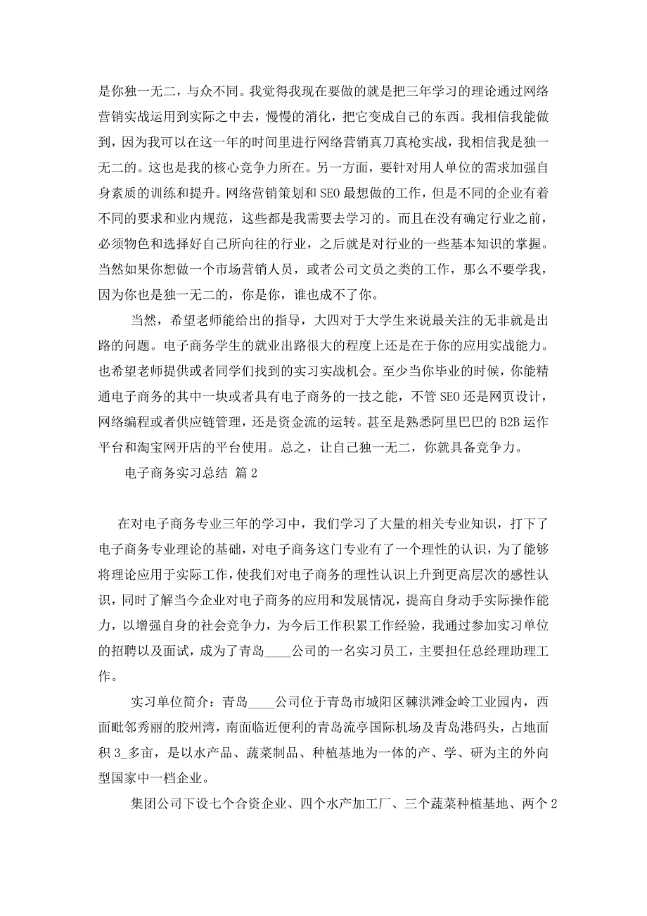 2021年电子商务实习总结三篇_第2页