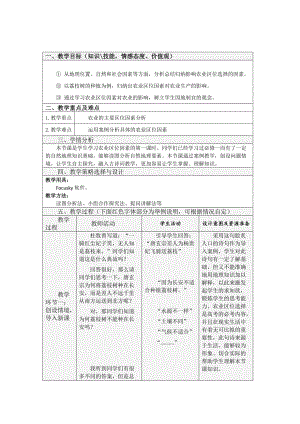 农业的区位选择教学设计 高中地理人教版必修2