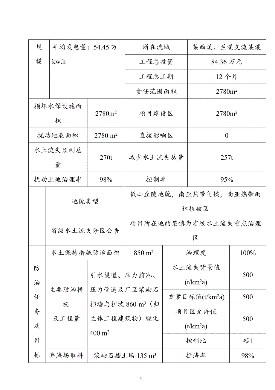 某县某镇仙西吉安二级水电站水土保持_第4页