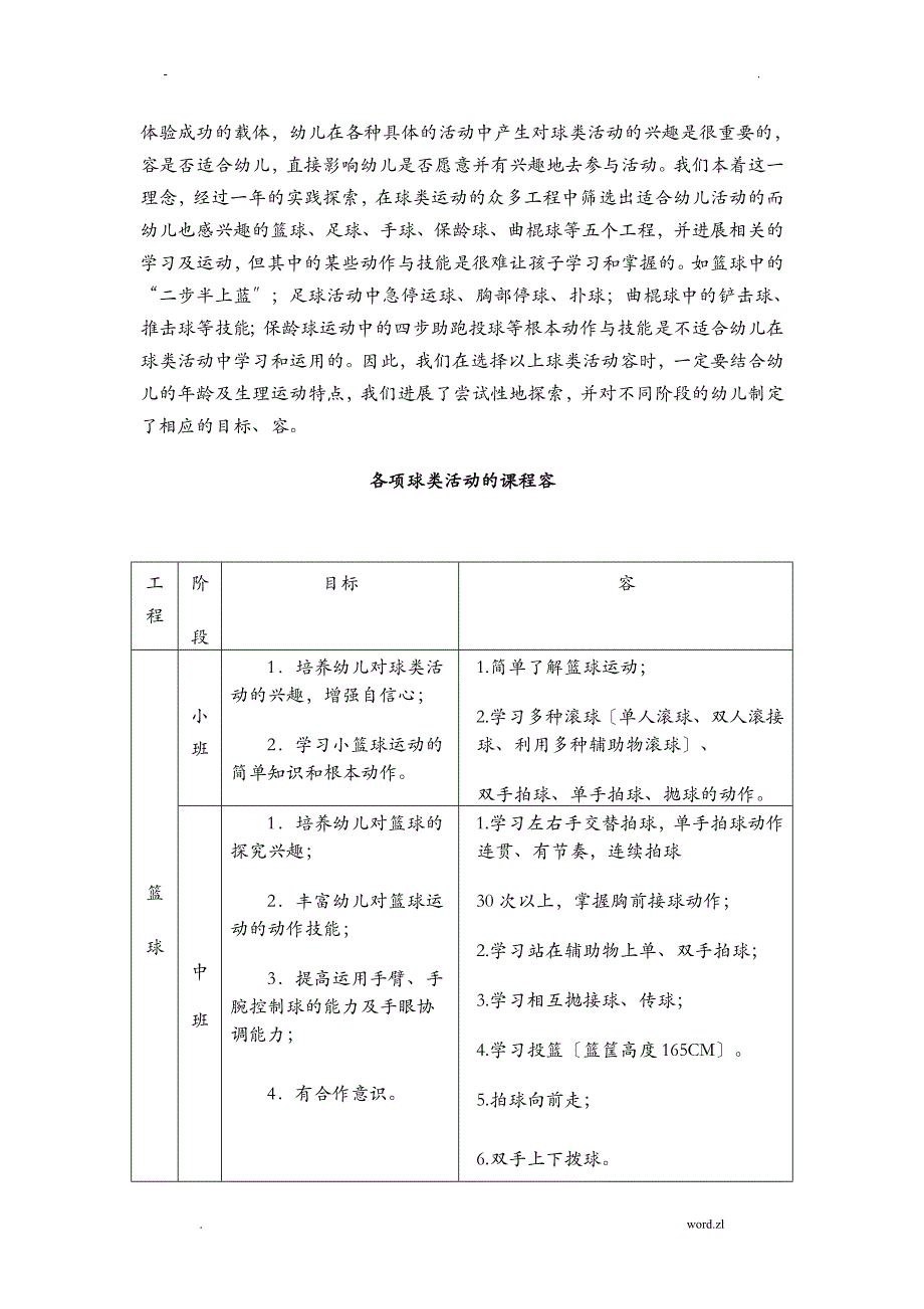 幼儿园球类活动课程研究报告_第4页