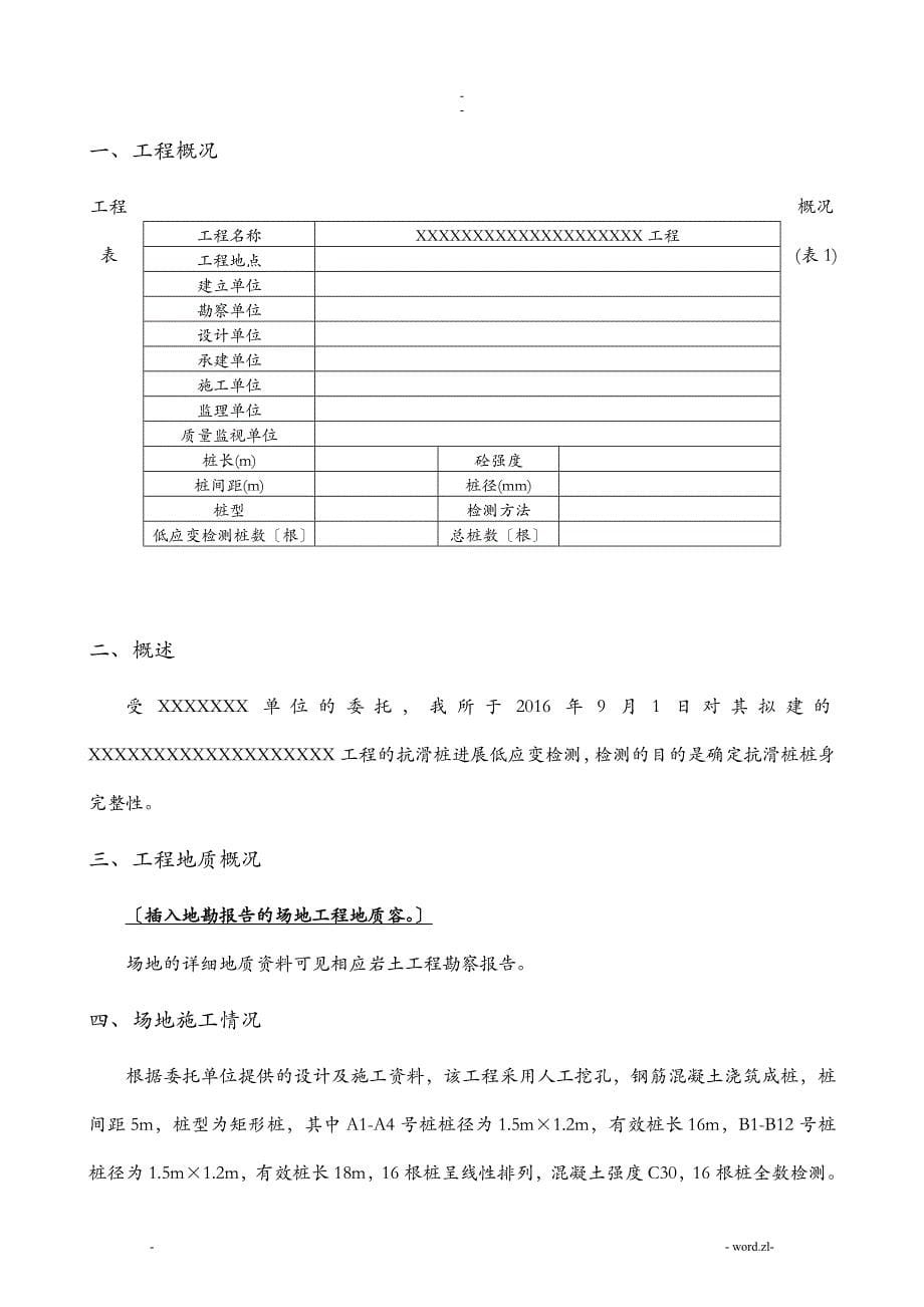 低应变桩身性检测报告模板_第5页