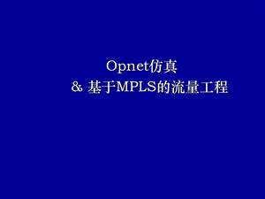 opnet仿真-基于mpls的流量工程