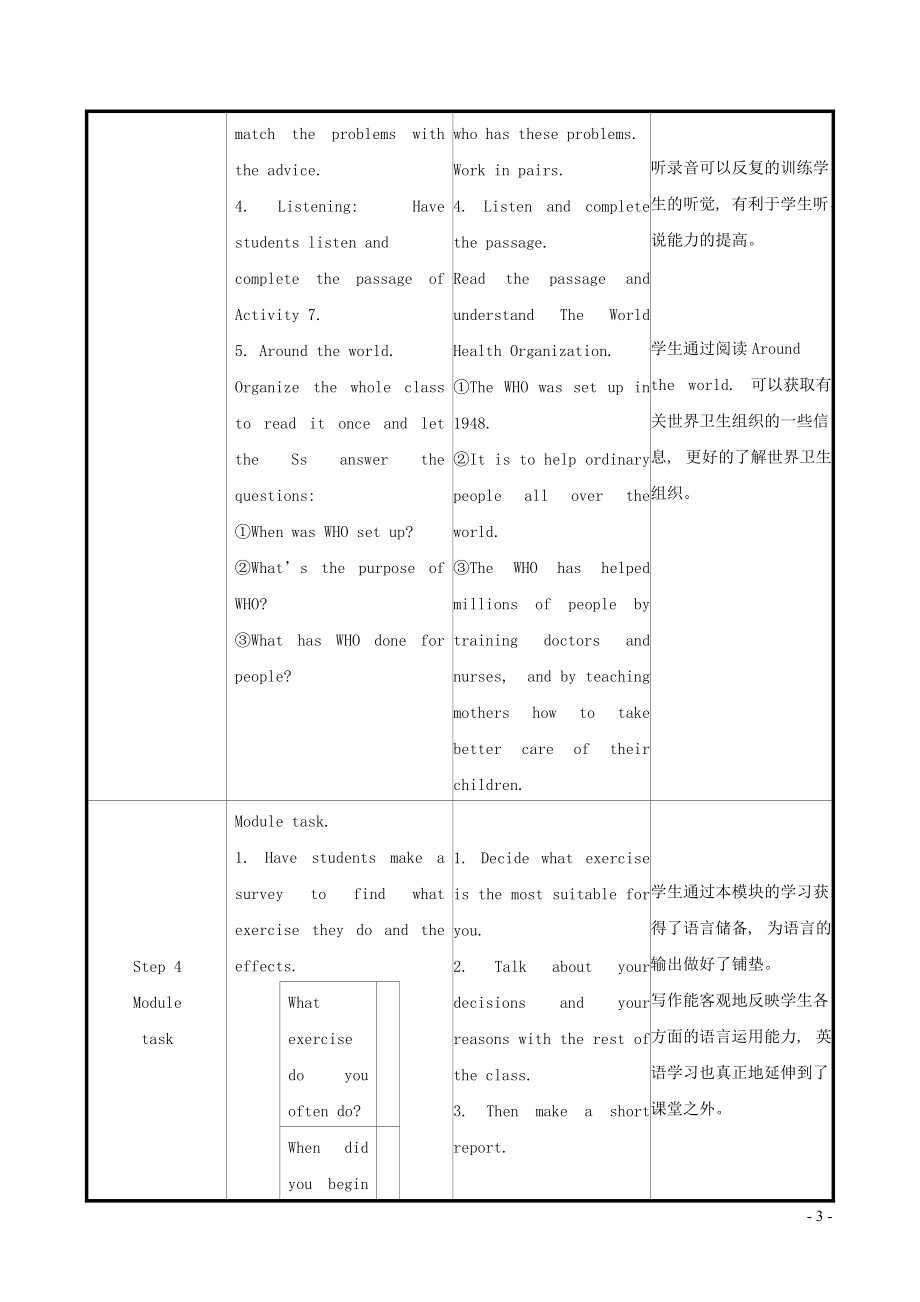 2021秋八年级英语下册Module4SeeingthedoctorUnit3Languageinuse教案(含教学反思新版外研_第3页