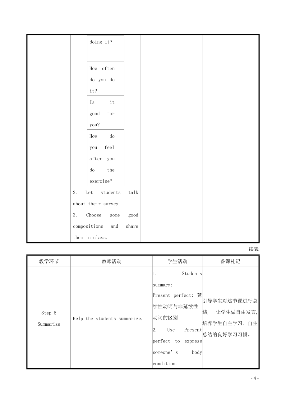 2021秋八年级英语下册Module4SeeingthedoctorUnit3Languageinuse教案(含教学反思新版外研_第4页