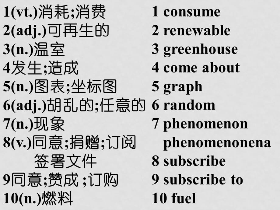 高中英语重点单词和短语课件逐字逐句手工打成人教版第六册U4 global warming_第1页