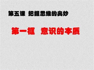 高中政治 生活与哲学：意识的本质课件 新人教版必修4