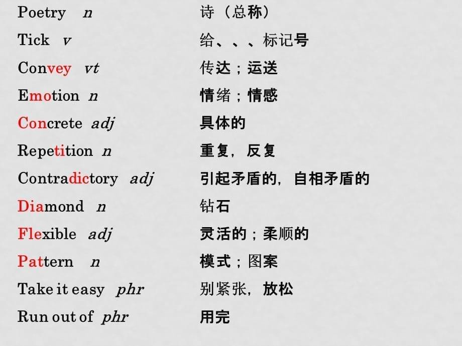 高中英语moduel 6 一二单元单词记忆课件新人教版选修6_第5页