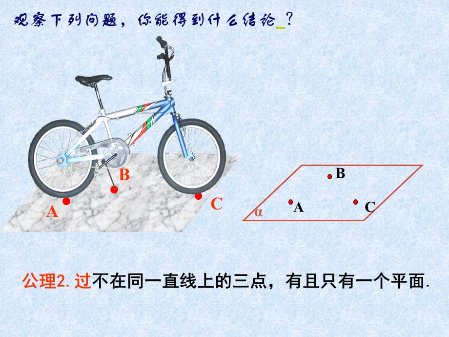 高中数学立体几何成套课件人教新课标必修2平面基本性质_第4页