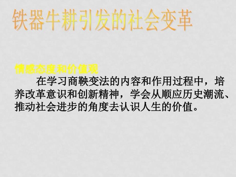 七年级历史上册 2.8《铁器牛耕引发的社会变革》课件（1）北师大版_第5页