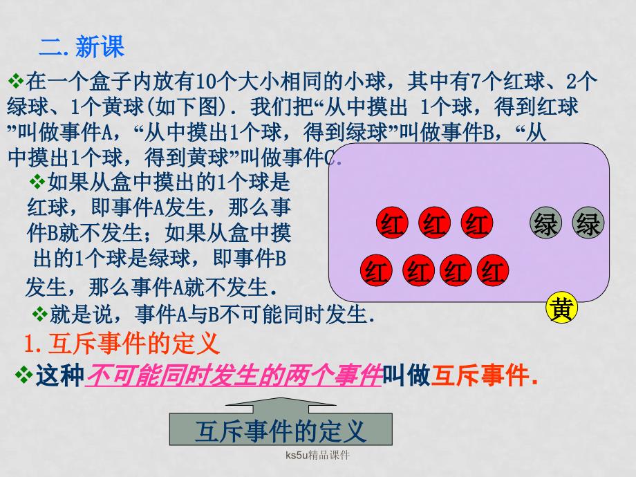 高中数学： 互斥事件及其发生的概率 课件 苏教版必修3_第3页