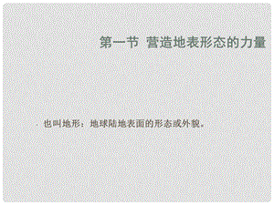 高中地理4.1营造地表形态的力量　课件1人教版必修1