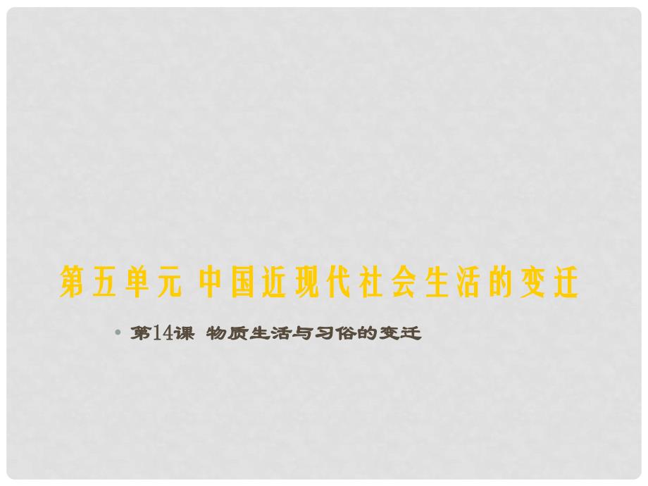 高中历史：5.14《物质生活与习俗的变迁》江苏课件（新人教必修2）_第1页