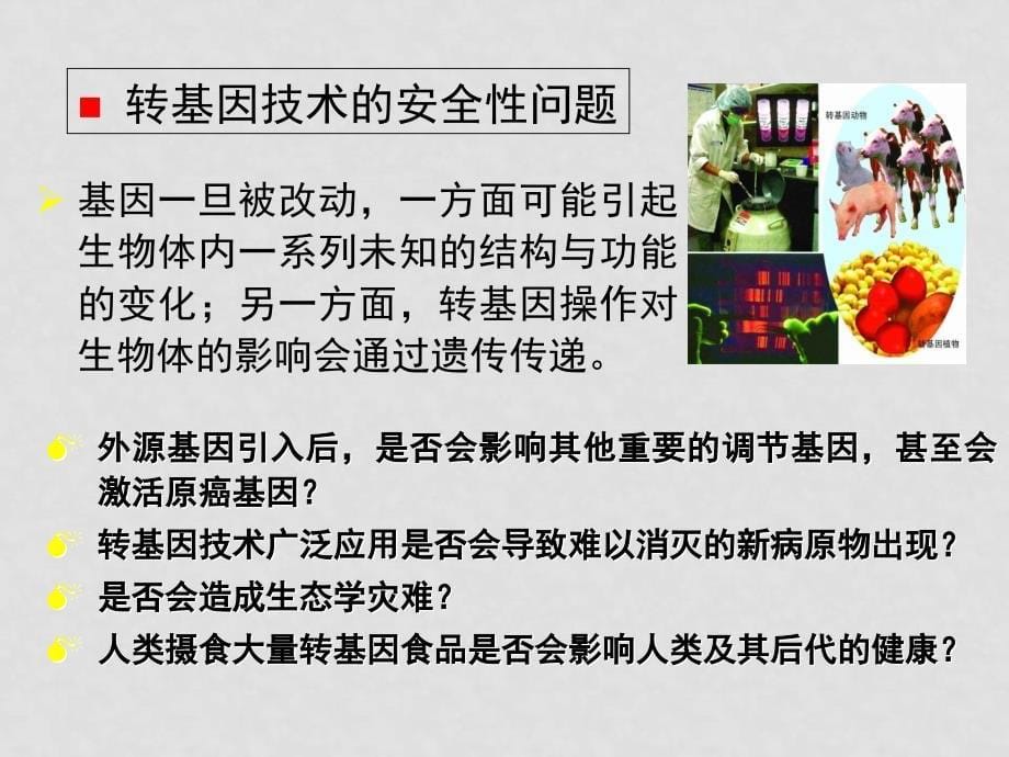 浙江省科学技术出版社 高中生物课件 全套13个选修三4.1来自生物技术的忧虑_第5页
