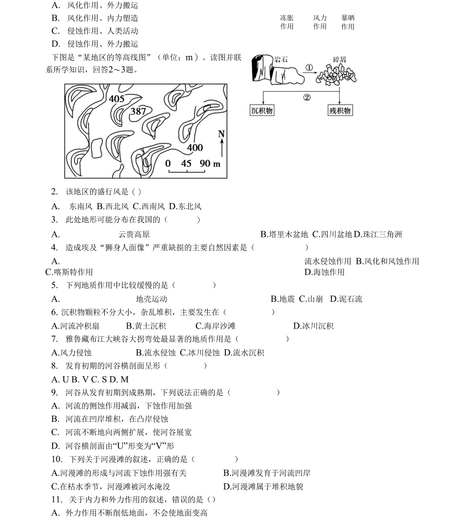 高二地理：外力作用与地表形态_第4页