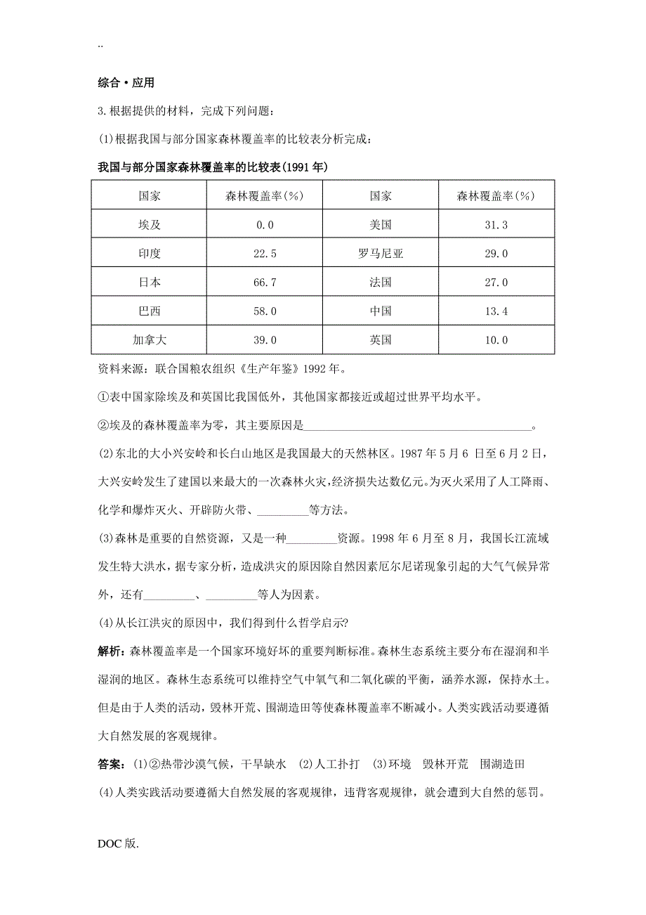 高中生物 人口增长对生态环境的影响基础达标测试 新人教版必修3_第2页