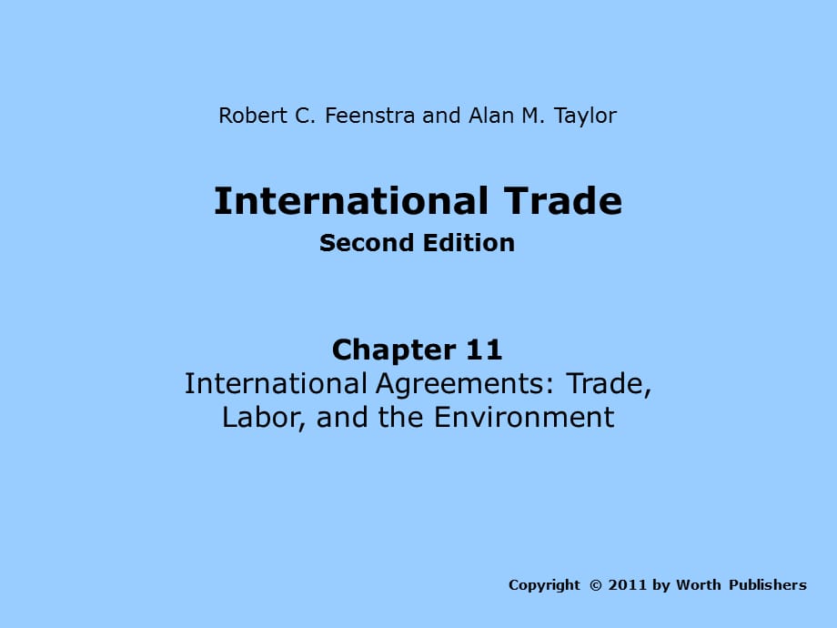 芬斯特拉国际贸易(英文版课件) Feenstra2e_CH11_第1页