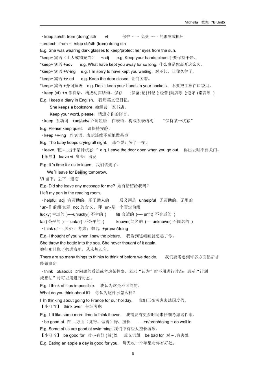 译林牛津英语7bu5教案(知识点)（精华版）_第5页