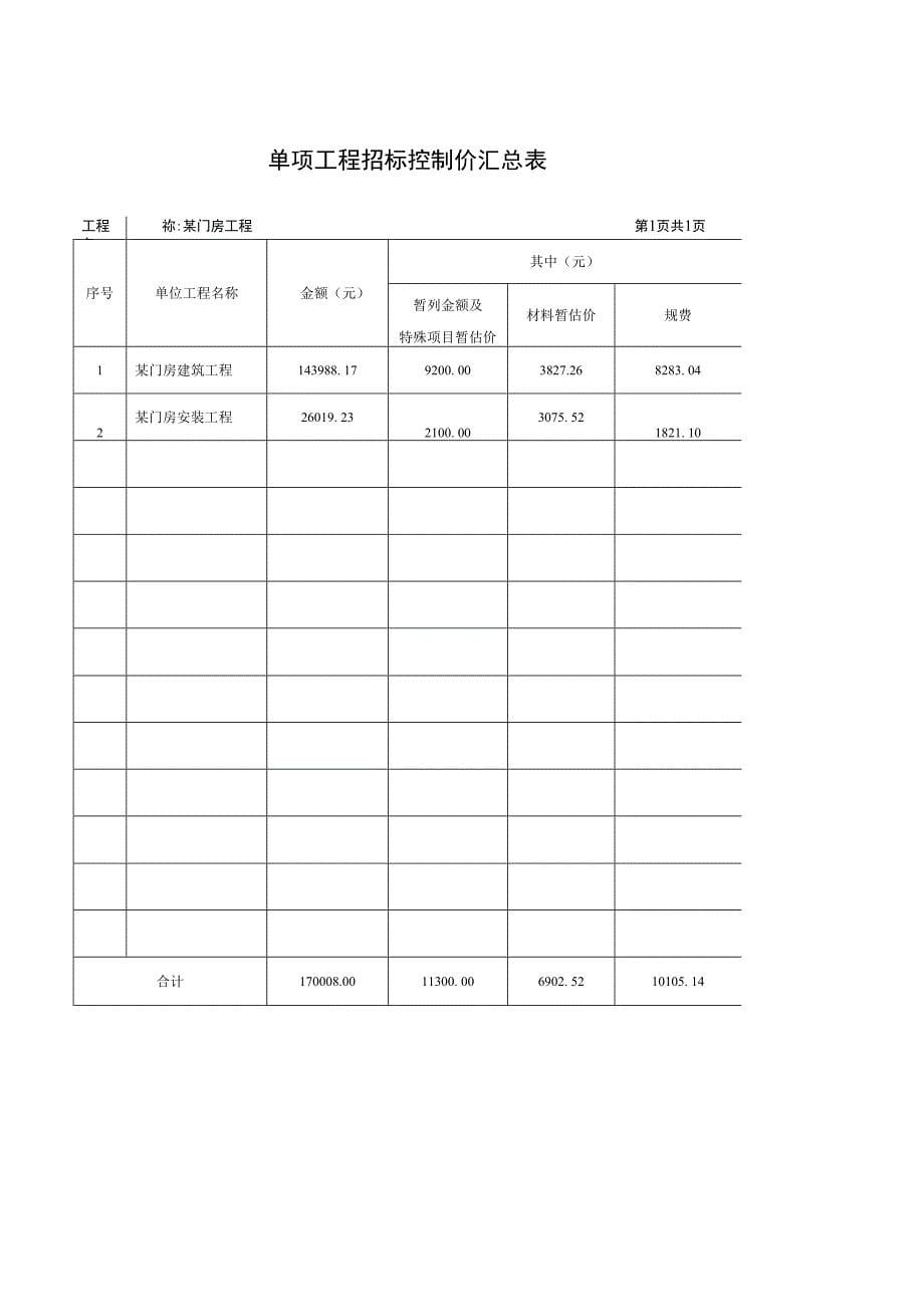 某门房建设工程工程量清单计价实务实践_第5页