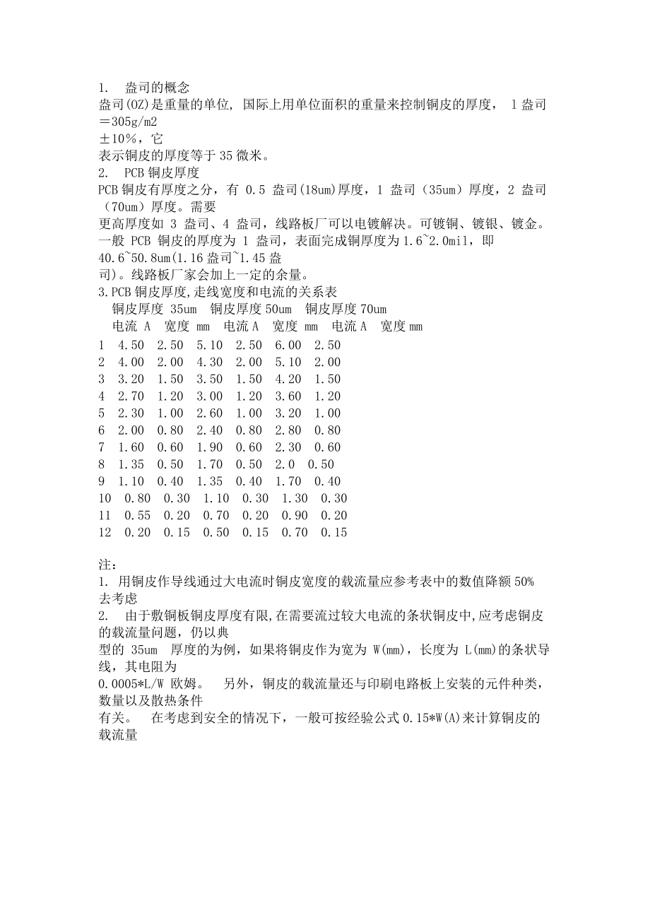 PCB铜厚和电流的关系_第1页