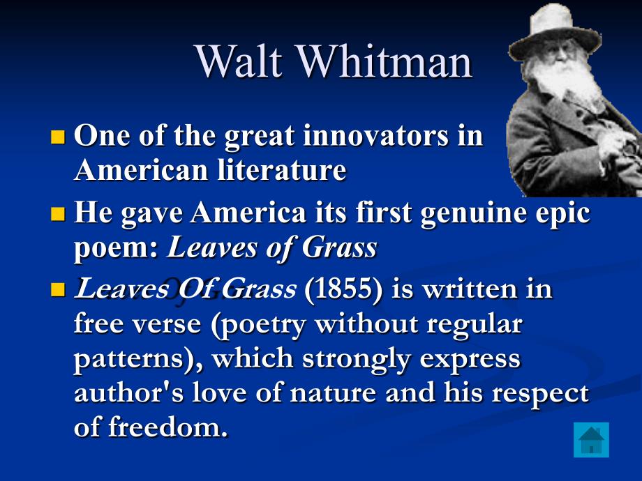 Lecture 11 Walt Whitman分析_第1页