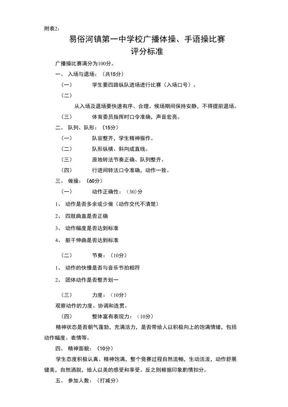 广播体操比赛方案、评分标准、流程示意图及出场顺序完整_第3页