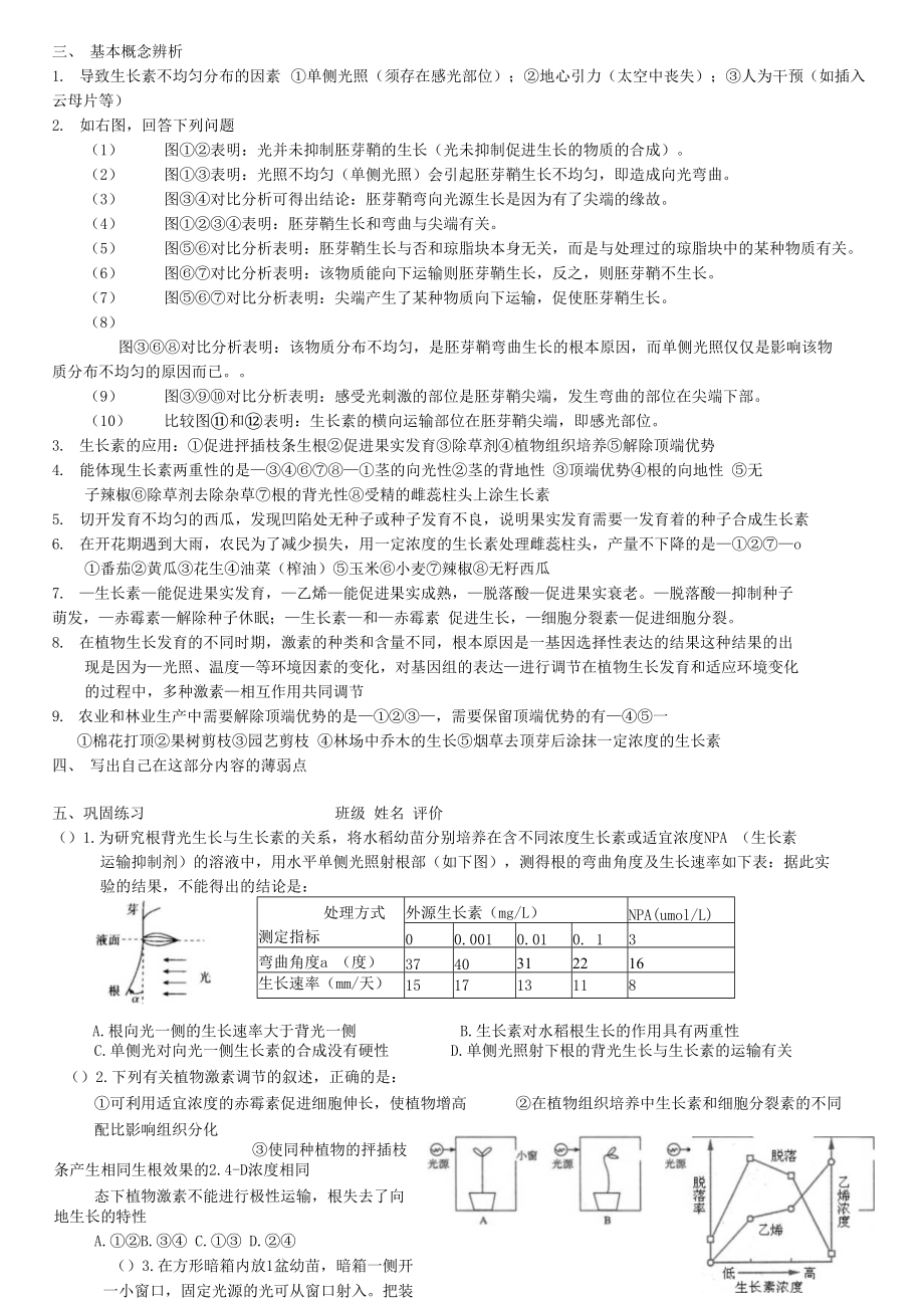 植物激素概念辨析_第3页