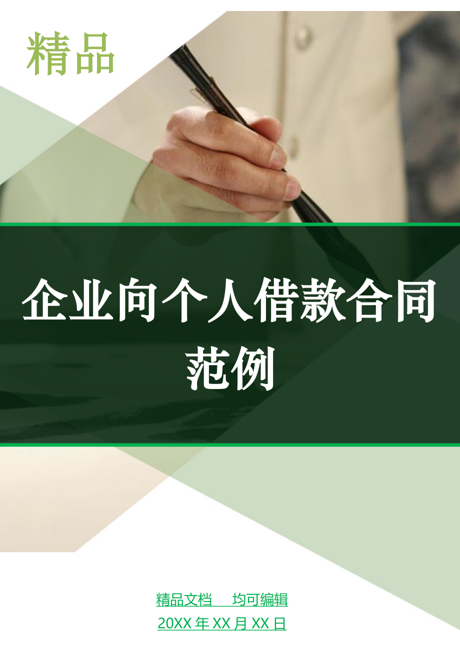 企业向个人借款合同范例_第1页