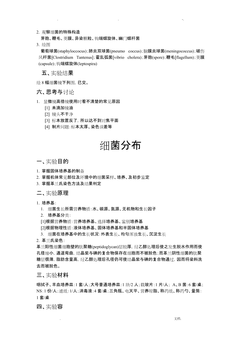 微生物实验报告微生物形态观察、分布、灭菌消毒_第3页