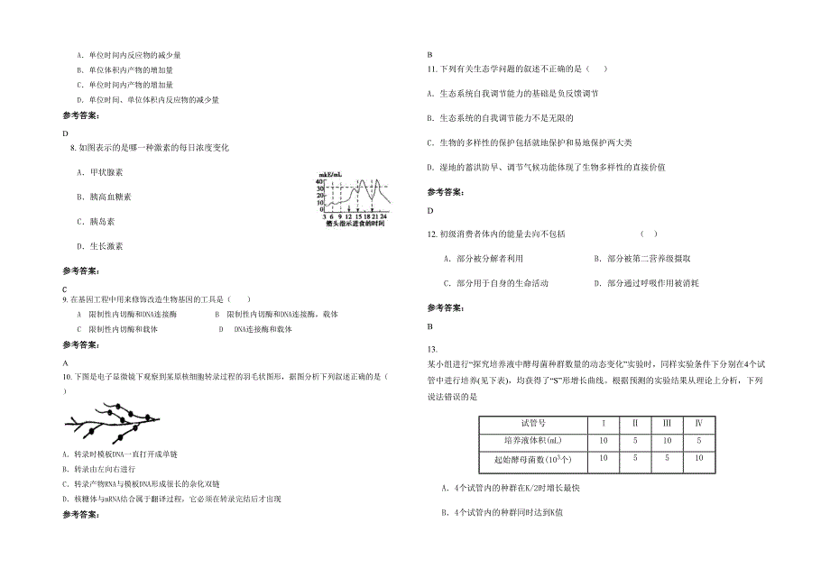 2020年河南省商丘市永城光明高级中学高二生物联考试题含解析_第2页