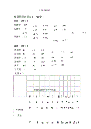 （可编）英语音标单词举例