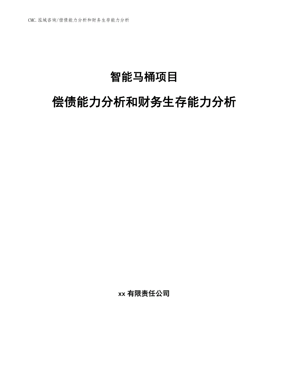 智能马桶项目偿债能力分析和财务生存能力分析（参考）_第1页