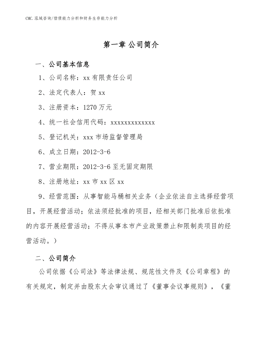 智能马桶项目偿债能力分析和财务生存能力分析（参考）_第3页