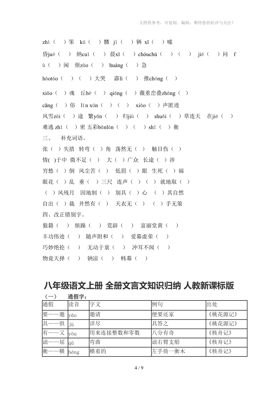 人教版八年级语文(上)文学常识参考_第4页