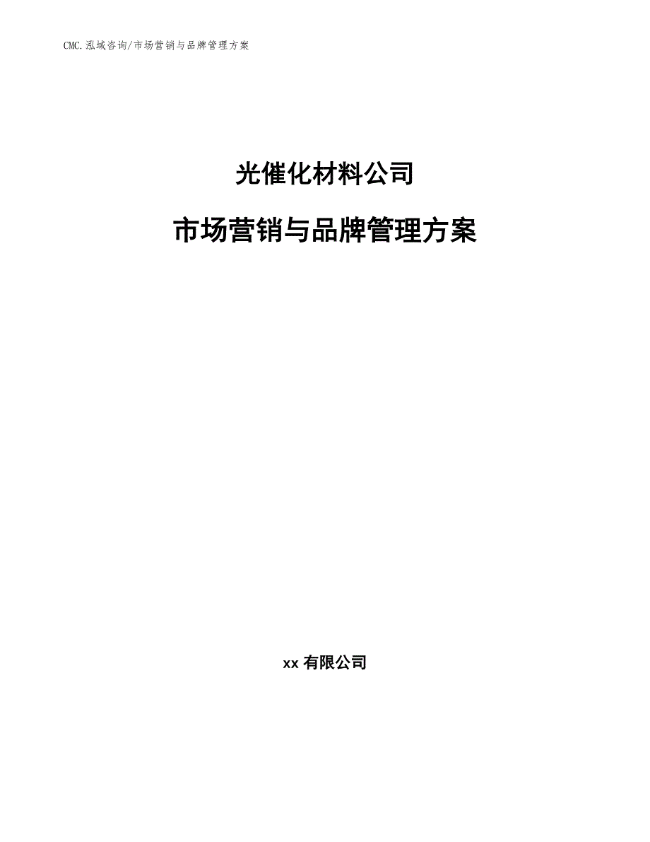 光催化材料公司市场营销与品牌管理（模板）_第1页