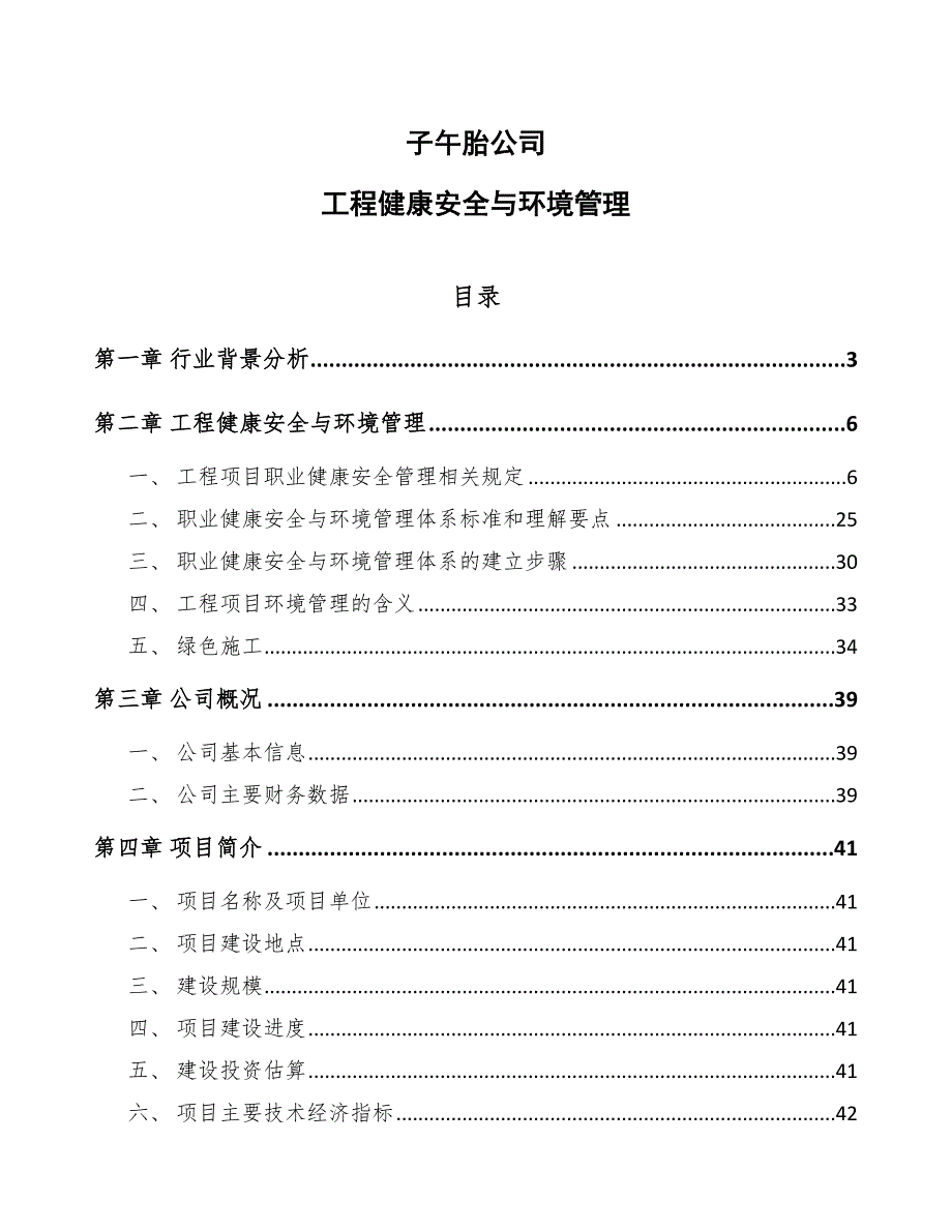 子午胎公司工程健康安全与环境管理（模板）_第1页