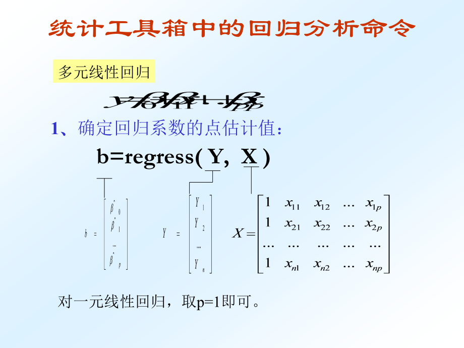 用MATLAB求解回归分析分析解析ppt课件_第1页