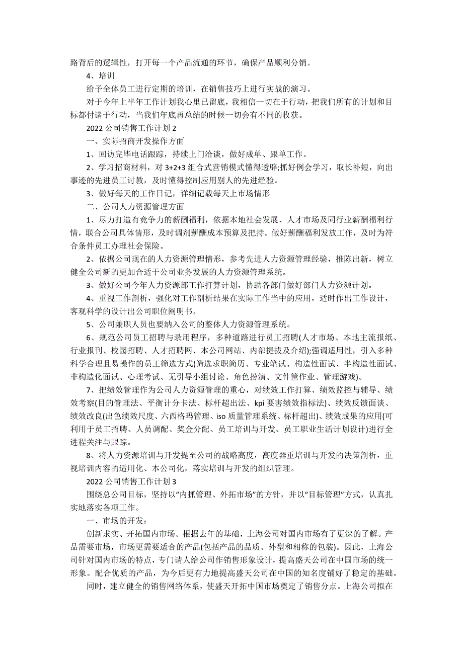 2022公司销售工作计划[精选5篇]_第2页