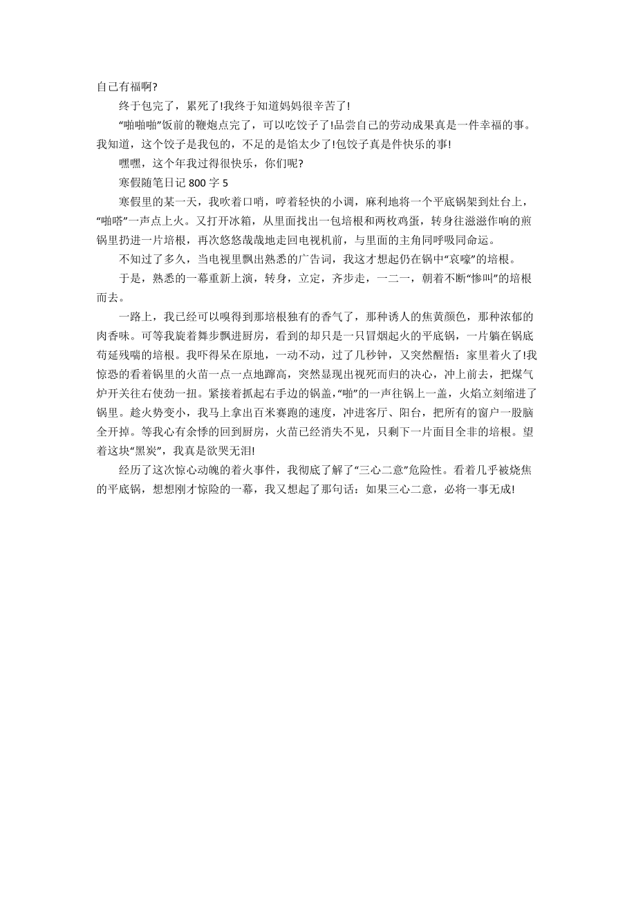 寒假随笔日记800字_第3页