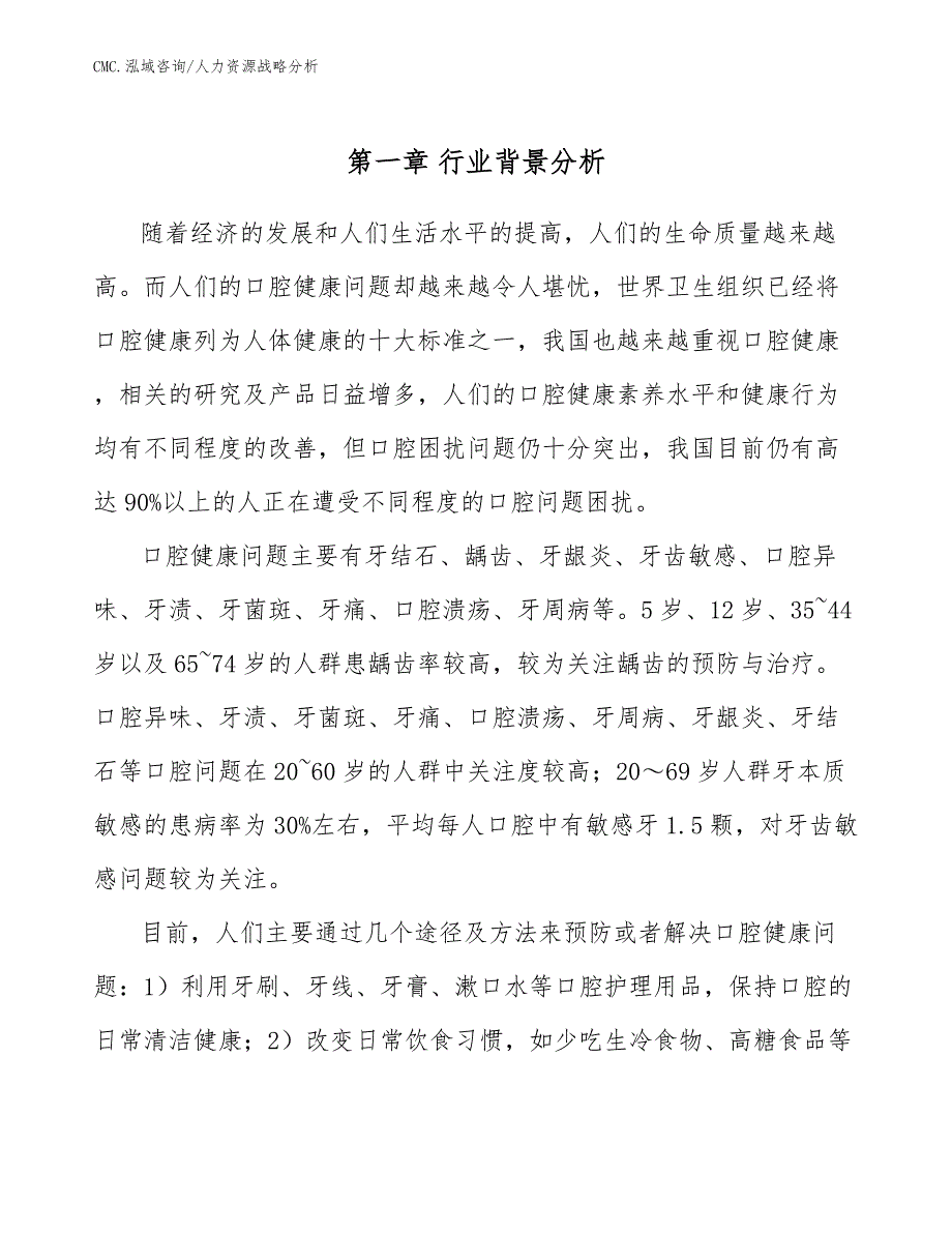 口腔健康食品公司人力资源战略分析（参考）_第4页