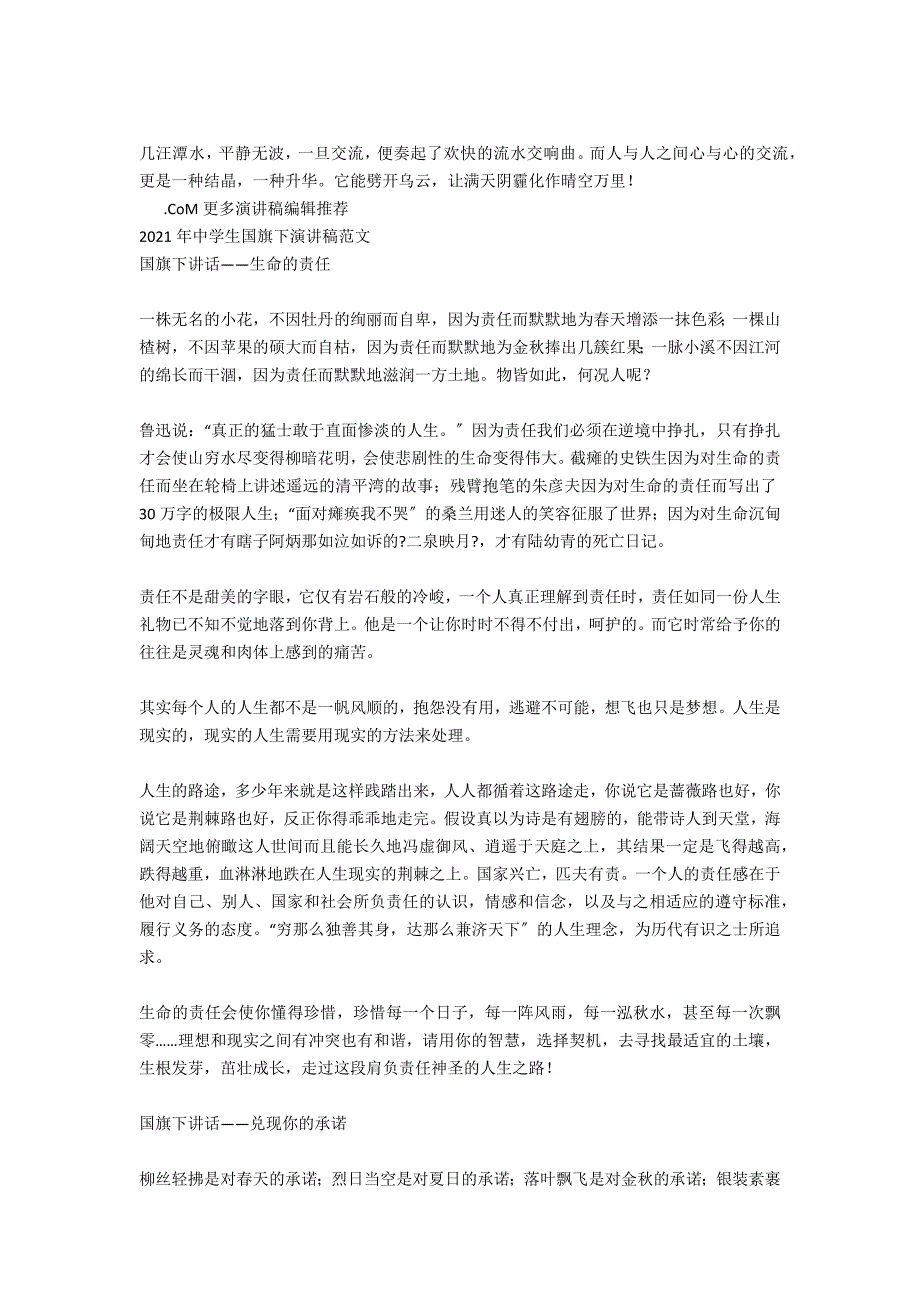 关于2021年中学生国旗下演讲稿_第4页